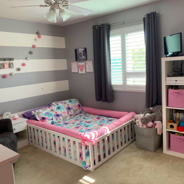 Painted Wood Toddler Bed - Customizable In Any Color