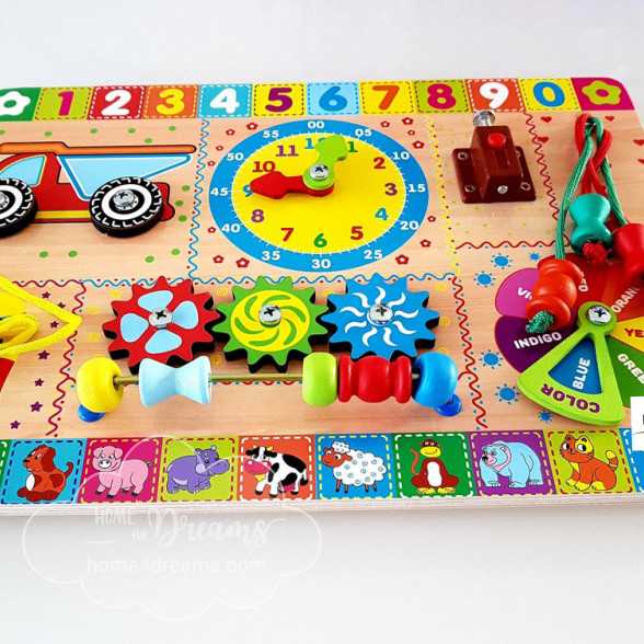 Busy board , Activity Board, Educational Wooden Montessori Toy