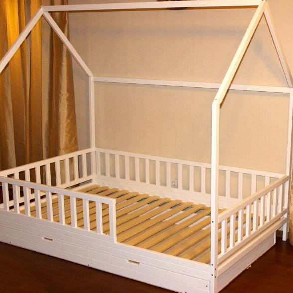 Painted with eco paint toddler bed, children bed, Montessori bed, kid bed, wood bed, children home, kids bedroom, floor bed