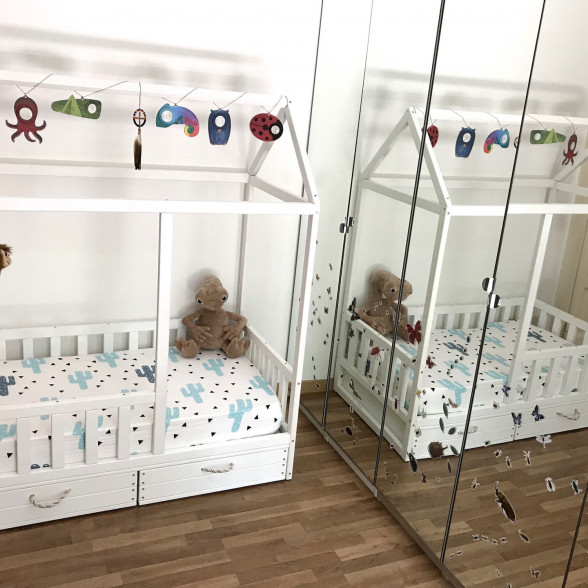 Painted toddler house bed with drawer or trundle! Montessori bed!