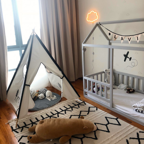 Painted Toddler House Bed