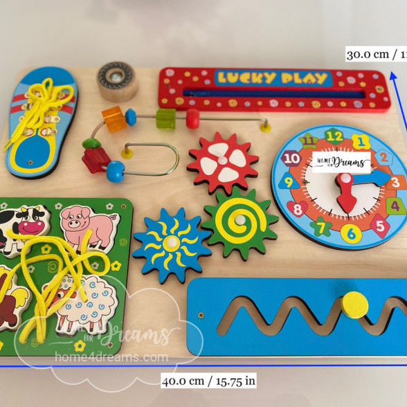 Busy board , Activity Board, Educational Wooden Montessori Toy