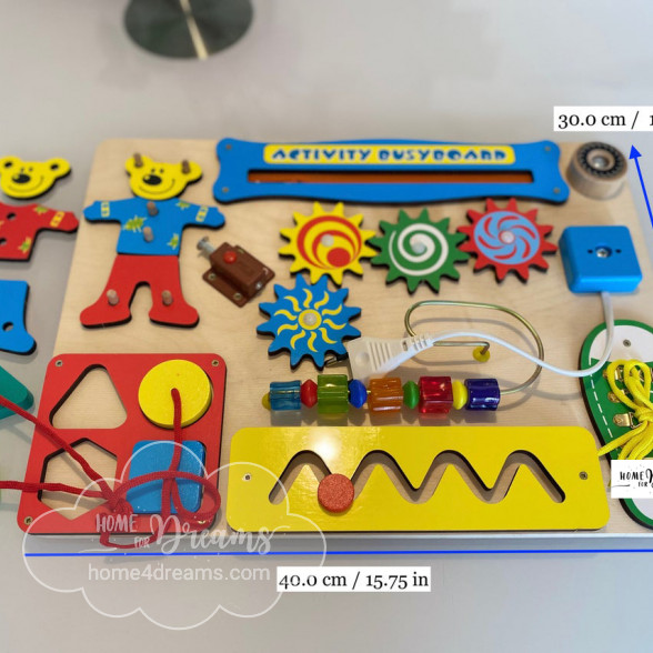 Busy board , Activity Board, Educational Wooden Montessori Toy